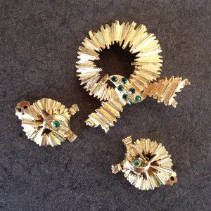 Vintage Modernist Brooch and Earring Set